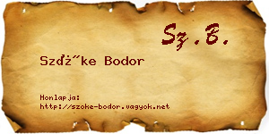 Szőke Bodor névjegykártya